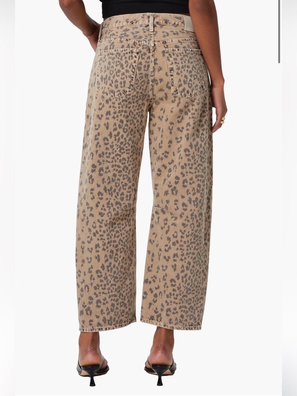 Citizens of Humanity nwot Miro Jeans in Natural Cheetah barrel wide leg jeans - Picture 2 of 14